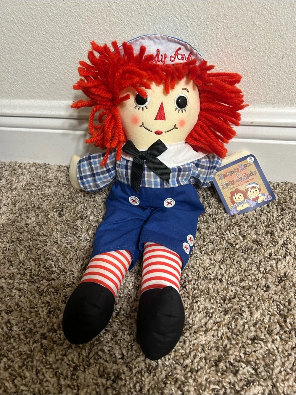 raggedy Andy Red-Haired Doll - Plush Kids Toy